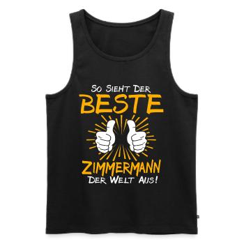 Zimmermann Geschenkidee - Männer Premium Bio Tank Top - Schwarz - Vorne - AI Model Male 178 light (178cm)