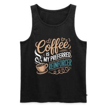 Coffee as the preferred Reinforcer - Men's Premium Organic Tank Top - black - Front - AI Model Male 178 light (178cm)