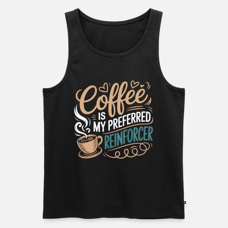 Kaffee als bevorzugter Reinforcer - Männer Premium Bio Tank Top - Schwarz