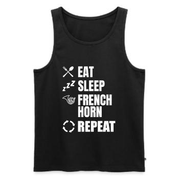 Eat Sleep French Horn Repeat - Men's Premium Organic Tank Top - black - Front - Michal (187cm)