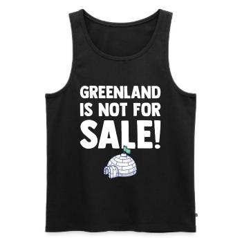 Greenland is not for Sale - Denmark Europe - Men's Premium Organic Tank Top - black - Front - AI Model Male 178 light (178cm)