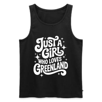 Juste une fille qui aime le Groenland Fan de Grönland - Débardeur bio Premium Homme - noir - Devant - Michal (187cm)