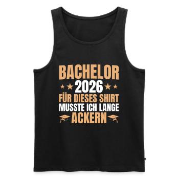 Bachelor 2026 Lange Ackern - Bachelor's Degree - Men's Premium Organic Tank Top - black - Front - AI Model Male 178 light (178cm)
