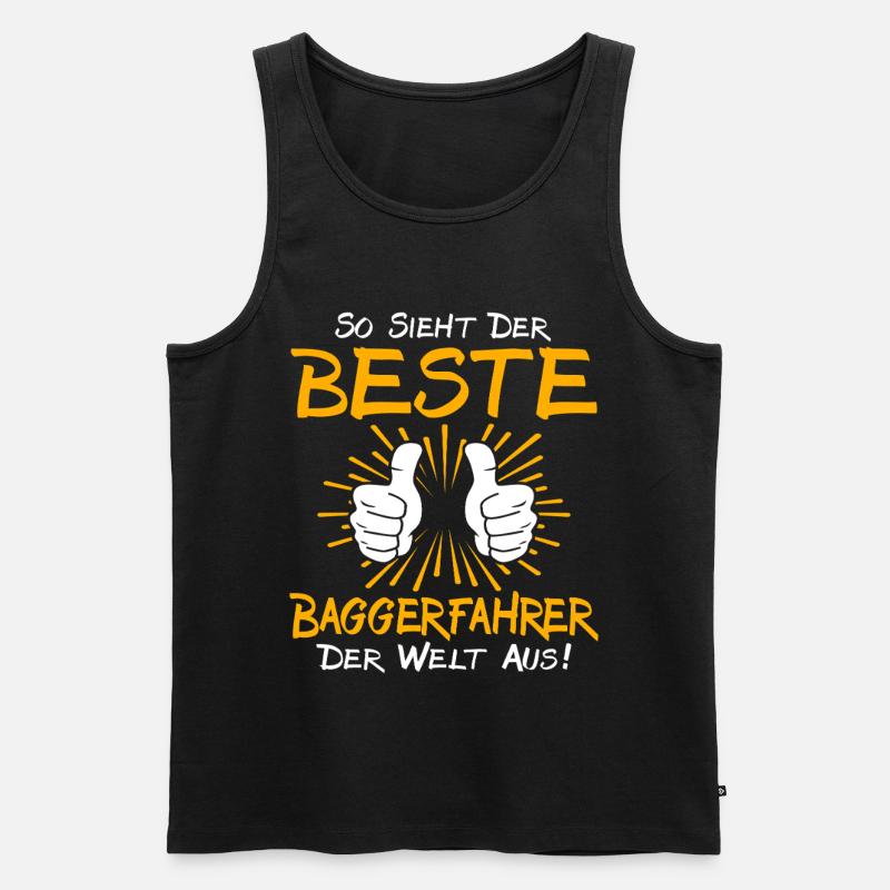Baggerfahrer Geschenkidee - Männer Premium Bio Tank Top - Schwarz