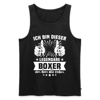 Boxer Legend - Men's Premium Organic Tank Top - black - Front - AI Model Male 178 light (178cm)