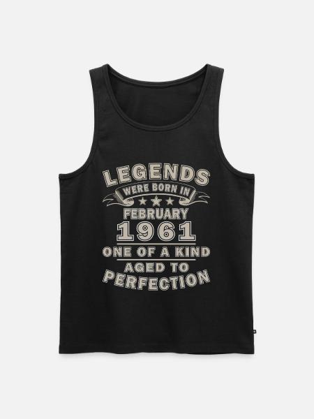 Birthday February 1961 Retro Gift - Men's Premium Organic Tank Top - black