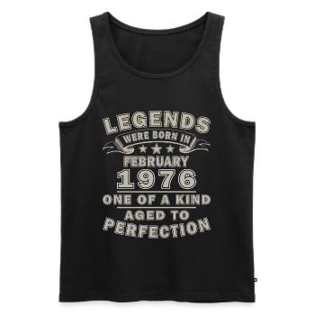 50th Birthday Gift Husband Original February 1976 - Men's Premium Organic Tank Top - black - Front - AI Model Male 178 light (178cm)