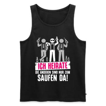 T-shirt du marié Enterrement de vie de garçon Garçons Enterrement de vie de garçon - Débardeur bio Premium Homme - noir - Devant - Michal (187cm)