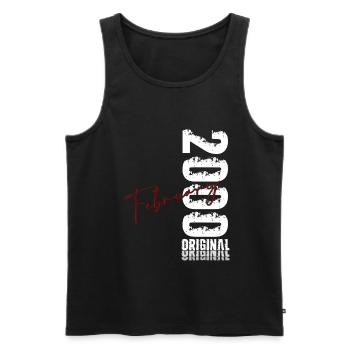 26e anniversaire février 2000 Millésime original - Débardeur bio Premium Homme - noir - Devant - Michal (187cm)
