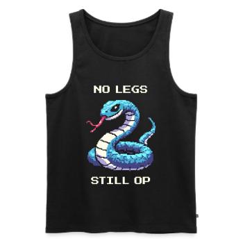 Pas de jambes, mais quand même une opération | Humour de serpent - Débardeur bio Premium Homme - noir - Devant - AI Model Male 178 light (178cm)