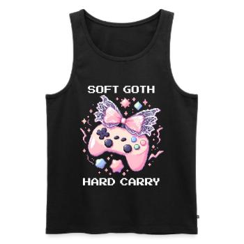 Soft Goth Hard Carry | Dark Cute - Men's Premium Organic Tank Top - black - Front - Michal (187cm)
