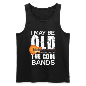 Alt aber Rock: Gitarre der Bands - Männer Premium Bio Tank Top - Schwarz - Vorne - AI Model Male 178 light (178cm)