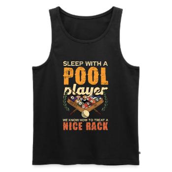 Pool Rack Spruch Shirt - Männer Premium Bio Tank Top - Schwarz - Vorne - AI Model Male 178 light (178cm)