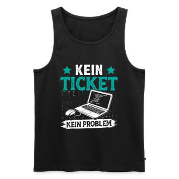 Nerd Computer NO TICKET NO PROBLEM FUNNY - Men's Premium Organic Tank Top - black - Front - AI Model Male 178 light (178cm)