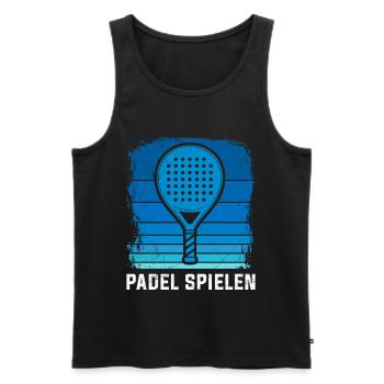 PADEL PLAY Padel Racket Sport Funny - Men's Premium Organic Tank Top - black - Front - AI Model Male 178 light (178cm)