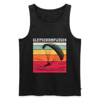 Paraglider GLEITSCHIRMFLIEGER LUSTIG - Men's Premium Organic Tank Top - black - Front - Michal (187cm)