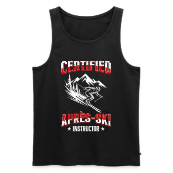 Skifahren CERTIFIED APRES-SKI INSTRUCTOR LUSTIG - Männer Premium Bio Tank Top - Schwarz - Vorne - AI Model Male 178 light (178cm)