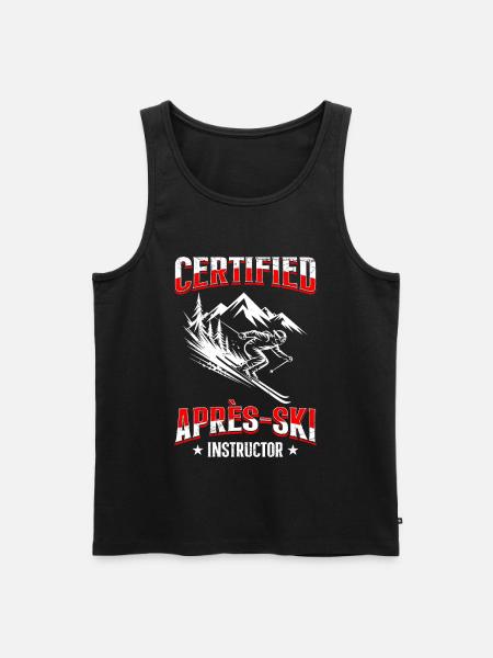 Skiing CERTIFIED APRÈS-SKI INSTRUCTOR FUNNY - Men's Premium Organic Tank Top - black