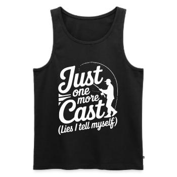 Just One More Cast Lies I Tell Myself Fishing - Men's Premium Organic Tank Top - black - Front - AI Model Male 178 light (178cm)