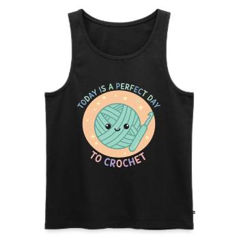 Today Is A Perfect Day To Crochet Funny - Men's Premium Organic Tank Top - black - Front - AI Model Male 178 light (178cm)