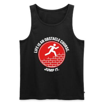 Parkour Life Obstacle Course Hindernislauf - Men's Premium Organic Tank Top - black - Front - Michal (187cm)