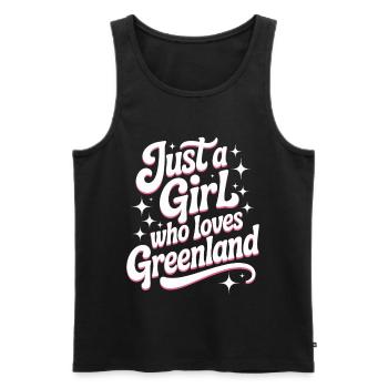 Juste une fille qui aime le Groenland Fan de Grönland - Débardeur bio Premium Homme - noir - Devant - Michal (187cm)