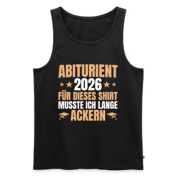 Abitur 2026 Lange Ackern - Abitur passed - Men's Premium Organic Tank Top - black - Front - AI Model Male 178 light (178cm)