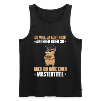 Masterprüfung bestanden Capybara mit Mastertitel - Männer Premium Bio Tank Top - Schwarz - Vorne - AI Model Male 178 light (178cm)