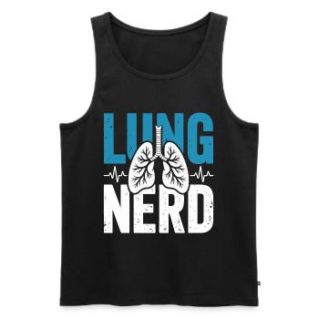 Lung Nerd Lung Lover Shirt - Men's Premium Organic Tank Top - black - Front - AI Model Male 178 light (178cm)