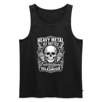 Heavy Metal God's Compensation Folk Music Design - Men's Premium Organic Tank Top - black - Front - AI Model Male 178 light (178cm)