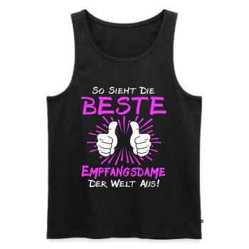 Receptionist Saying - Men's Premium Organic Tank Top - black - Front - AI Model Male 178 light (178cm)