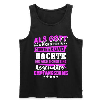 Receptionist Sayings - Men's Premium Organic Tank Top - black - Front - AI Model Male 178 light (178cm)