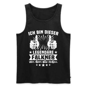 Falkner Legende - Männer Premium Bio Tank Top - Schwarz - Vorne - AI Model Male 178 light (178cm)