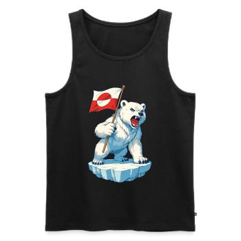 Greenland Flag Greenland Is Not For Sale - Men's Premium Organic Tank Top - black - Front - AI Model Male 178 light (178cm)