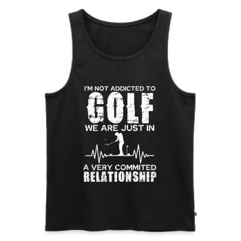 Golf Relationship: Committed Passion - Men's Premium Organic Tank Top - black - Front - Michal (187cm)