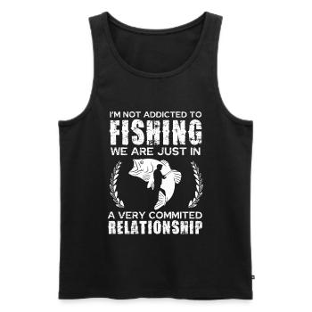 Verheiratet mit dem Angeln - Spruch - Männer Premium Bio Tank Top - Schwarz - Vorne - AI Model Male 178 light (178cm)