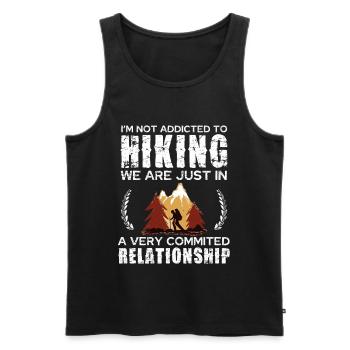 Hiking Commitment Tee Design - Männer Premium Bio Tank Top - Schwarz - Vorne - Michal (187cm)