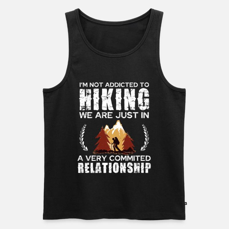 Hiking Commitment Tee Design - Männer Premium Bio Tank Top - Schwarz