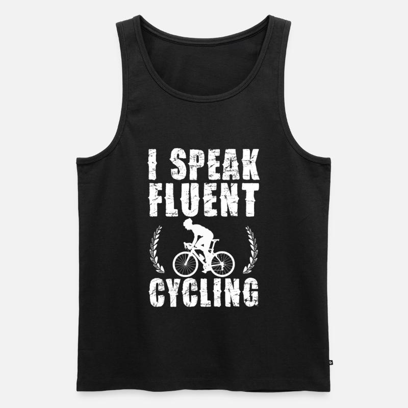 Ich spreche fließendes Radfahren - Männer Premium Bio Tank Top - Schwarz