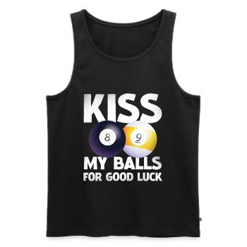 Billiard Humor: Glückskugeln Duo - Männer Premium Bio Tank Top - Schwarz - Vorne - AI Model Male 178 light (178cm)