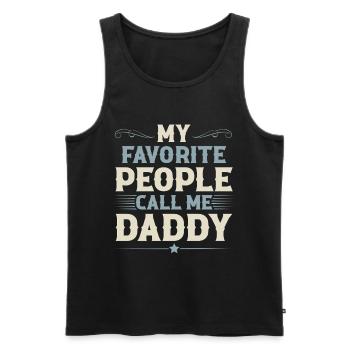 Papa Vater Vatertag - Männer Premium Bio Tank Top - Schwarz - Vorne - Michal (187cm)