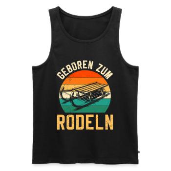 Bob Driver BORN TO TOBOGGAN FUN - Men's Premium Organic Tank Top - black - Front - Michal (187cm)