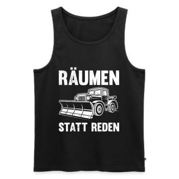 Schneeräumer RÄUMEN STATT REDEN Lustiges - Männer Premium Bio Tank Top - Schwarz - Vorne - AI Model Male 178 light (178cm)