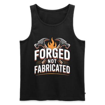 Forged Not Fabricated Blacksmith Saying - Men's Premium Organic Tank Top - black - Front - AI Model Male 178 light (178cm)