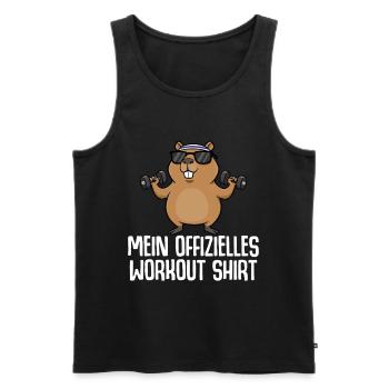 My official workout shirt Capybara Gym - Men's Premium Organic Tank Top - black - Front - Michal (187cm)