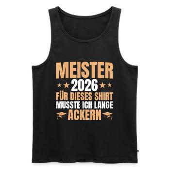 Master 2026 Lange Ackern - Advanced training passed - Men's Premium Organic Tank Top - black - Front - AI Model Male 178 light (178cm)
