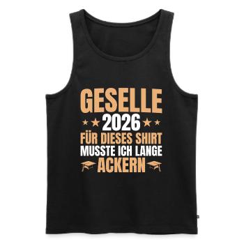 Journeyman 2026 Lange Ackern - training passed - Men's Premium Organic Tank Top - black - Front - AI Model Male 178 light (178cm)