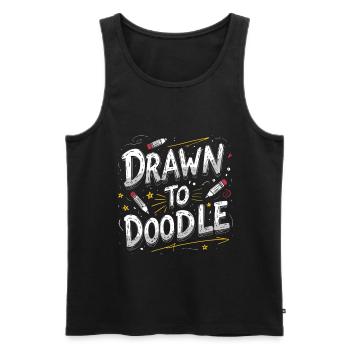 Doodle Doodle Drawing Draw To Doodle - Men's Premium Organic Tank Top - black - Front - AI Model Male 178 light (178cm)