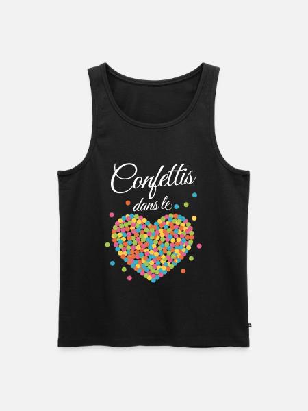 Festliches Konfettiherz - Männer Premium Bio Tank Top - Schwarz