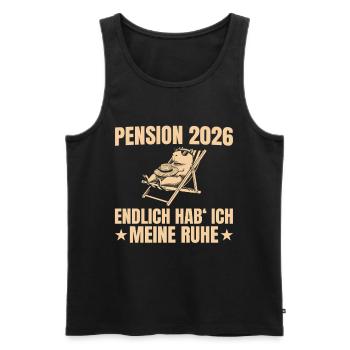 Pension 2026 Enfin j’ai la paix - Débardeur bio Premium Homme - noir - Devant - AI Model Male 178 light (178cm)